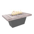 The Outdoor Plus Tacoma Wood Grain and Steel Fire Pit 48 x 30, Ivory Concrete Top, Liquid Propane OPT-TACW4830FSEN-IVY-SLV-LP